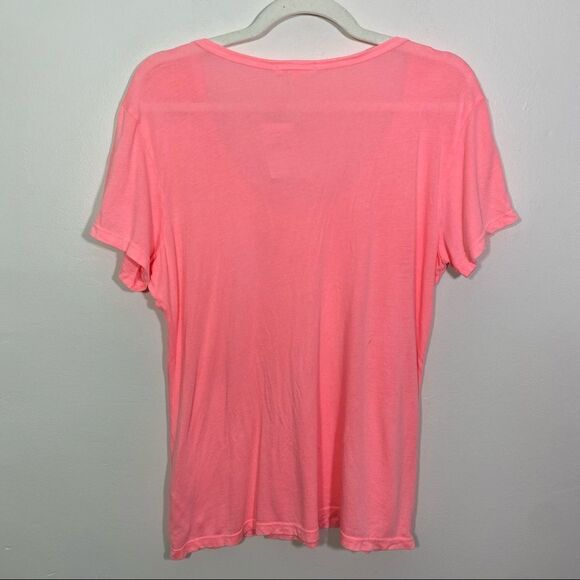 ANTHROPOLOGIE Sundry 100% Cotton Crew Neck T-Shirt in Neon Pink - Size Large - Picture 4 of 5